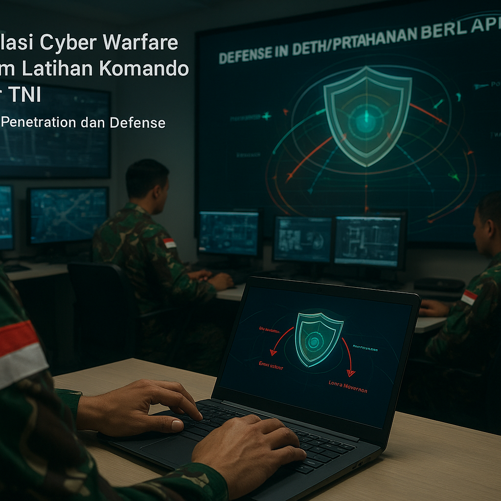 Simulasi Cyber Warfare dalam Latihan Komando Siber TNI: Taktik Penetration dan Defense