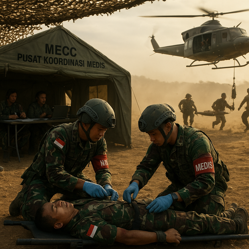 Simulasi Evacuation Medis TNI AD dalam Scenario Combat Zone: Prosedur CASEVAC Terstruktur