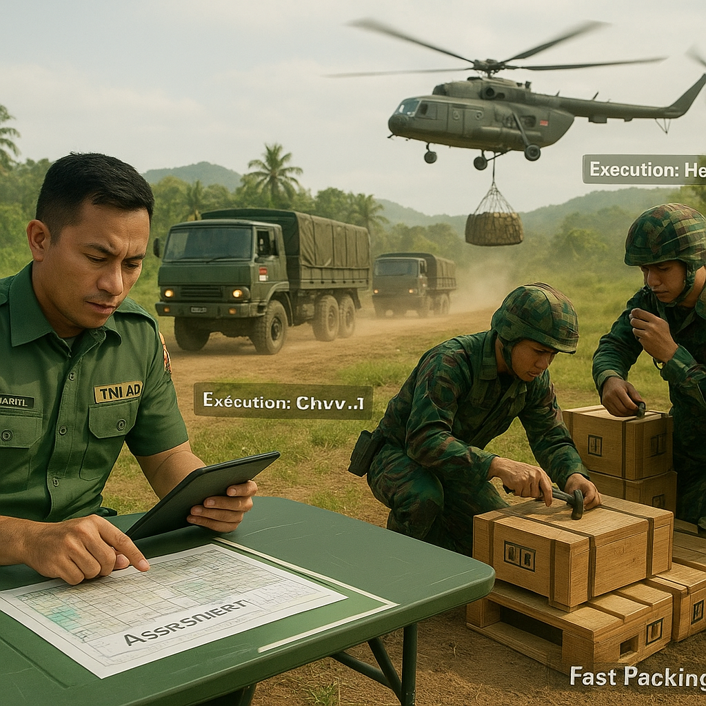 Simulasi Logistik Tempur TNI AD: Prosedur Rapid Resupply dalam Scenario Extended Operation