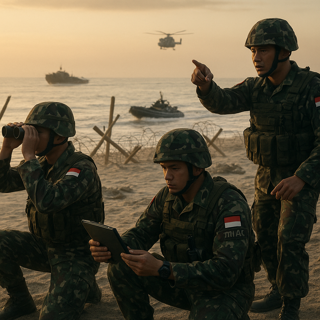 Marinir TNI AL Simulasi Bypass Obstacle dalam Serangan Amphibi