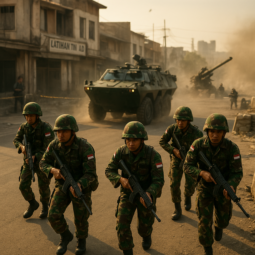 TNI AD Latihan Combined Arms Maneuver di Daerah Urban