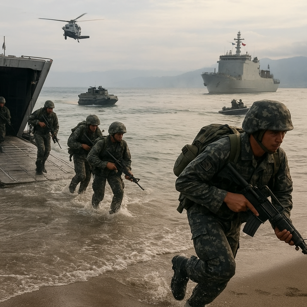 Jaga Selat Makassar, TNI AL Gelar Latihan Amfibi di Palu