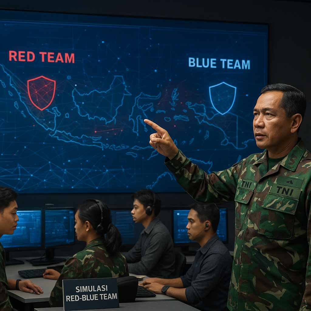 Simulasi Cyber Defense pada Sistem Komando TNI dengan Red-Blue Team