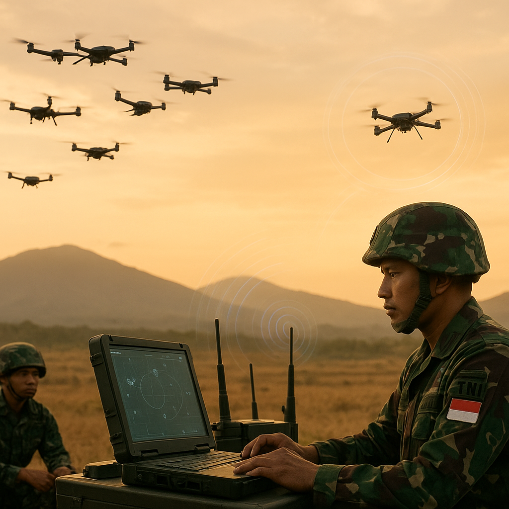TNI Uji Coba Drone Swarm untuk Pengintaian dan Serangan Elektronik - CNN Indonesia