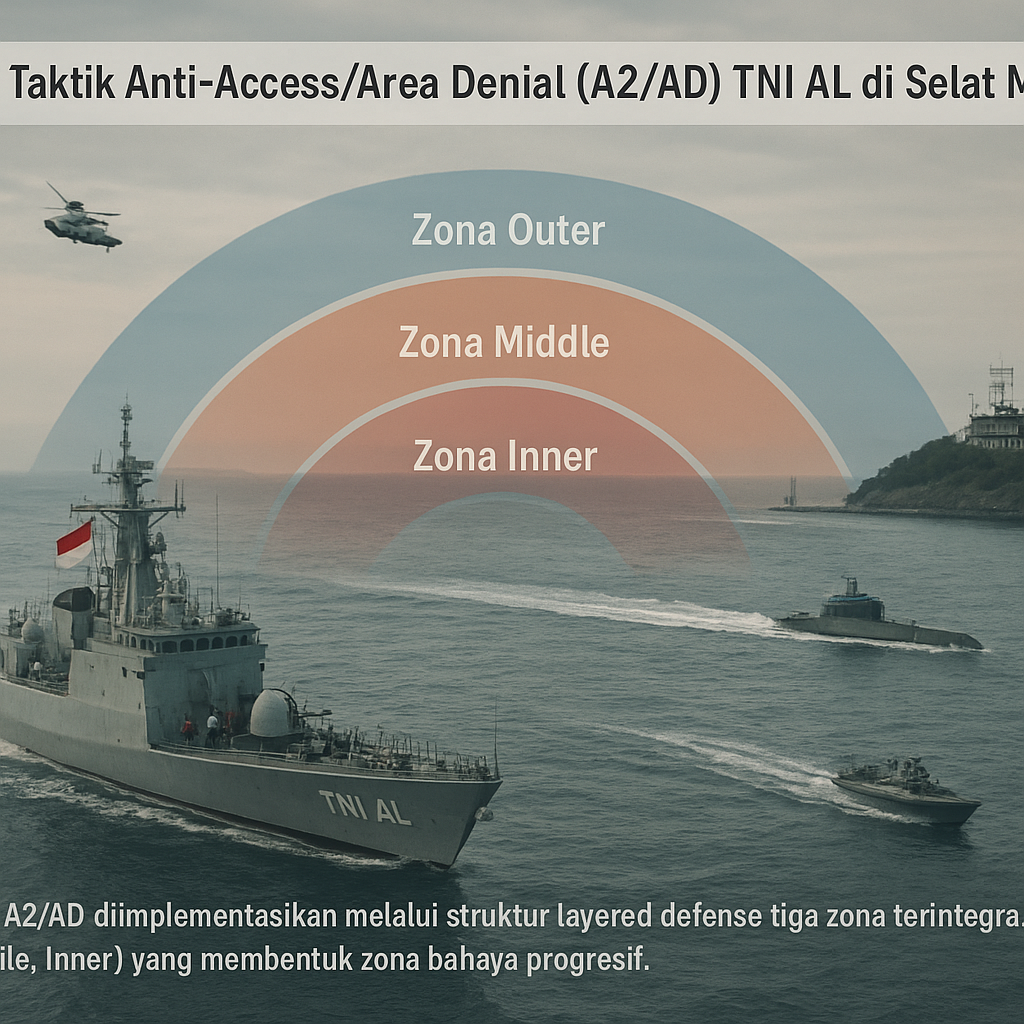 Bedah Taktik Anti-Access/Area Denial (A2/AD) TNI AL di Selat Malaka