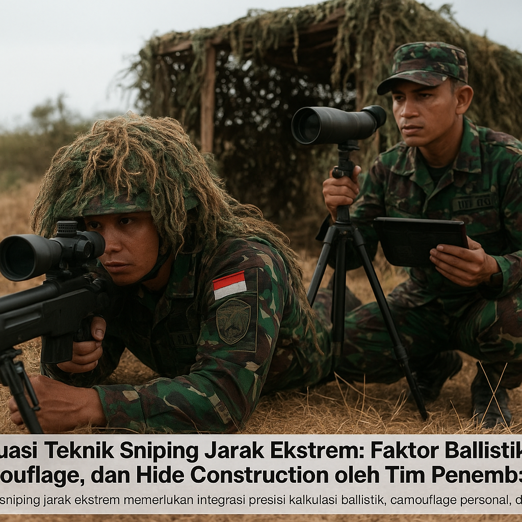 Evaluasi Teknik Sniping Jarak Ekstrem: Faktor Ballistik, Camouflage, dan Hide Construction oleh Tim Penembak Jitu TNI AD