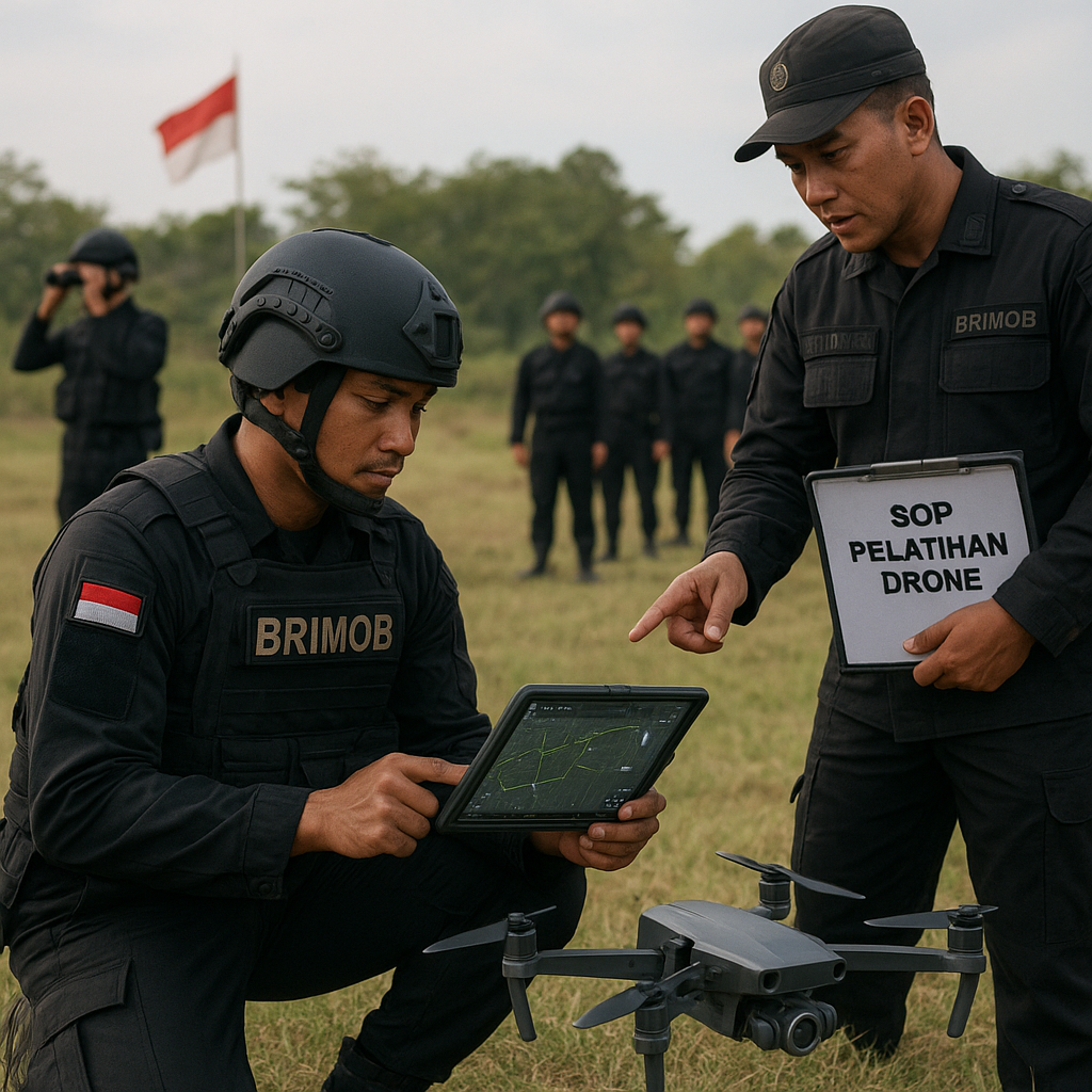 Pelatihan Pengoperasian Drone Intelijen untuk Pengintaian Medan oleh Brimob