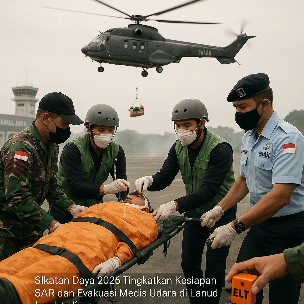 Sikatan Daya 2026 Tingkatkan Kesiapan SAR dan Evakuasi Medis Udara di Lanud Iswahjudi