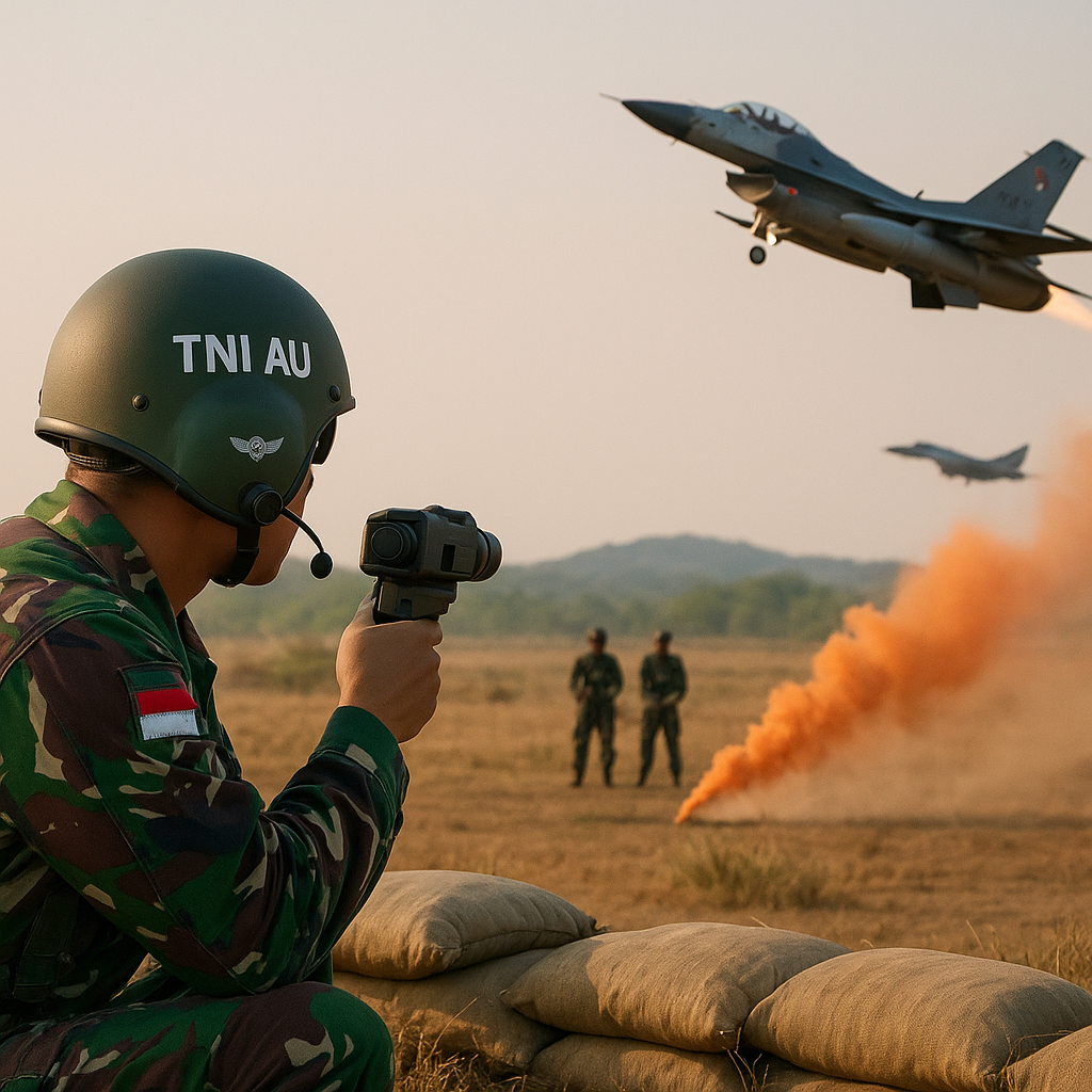 TNI AU Gelar Latihan 'Airborne Close Air Support' dengan Manuver Akurat dari Pesawat Tempur