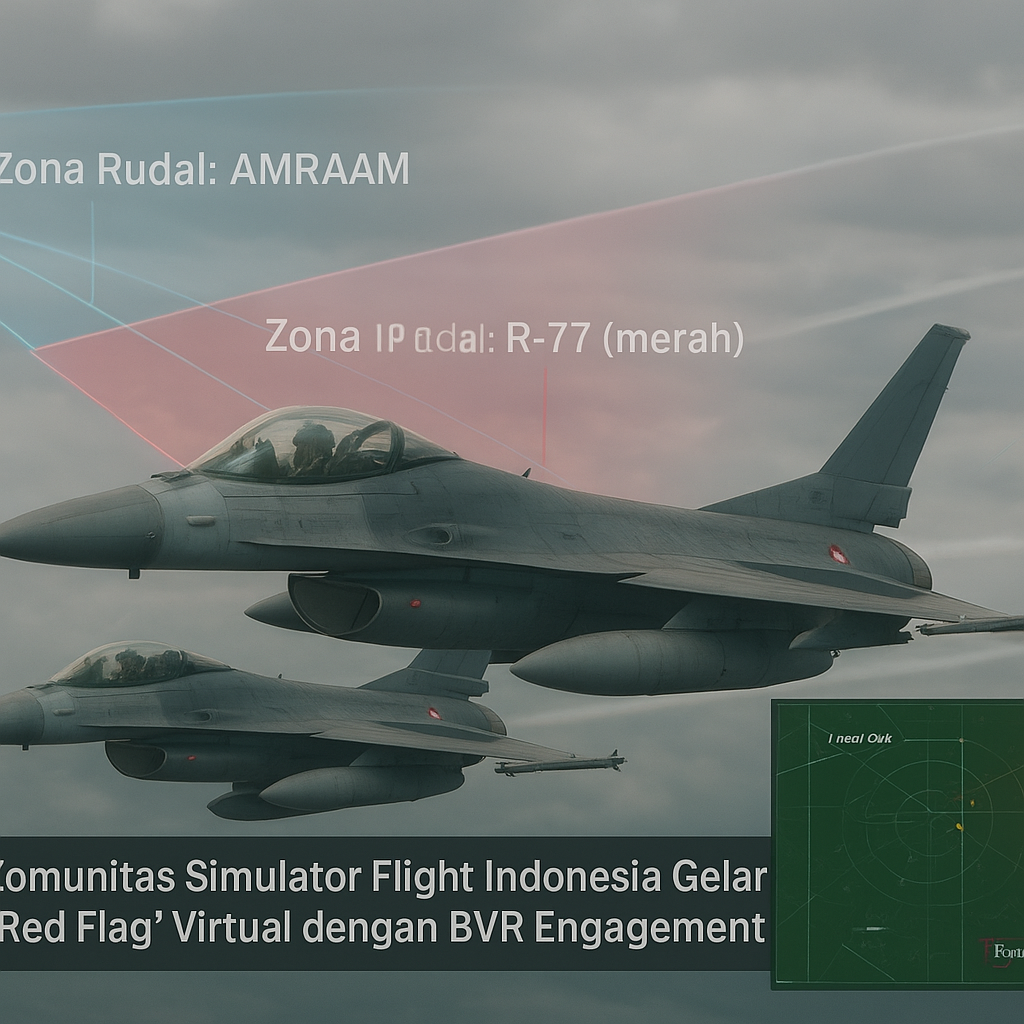 Komunitas Simulator Flight Indonesia Gelar 'Red Flag' Virtual dengan BVR Engagement