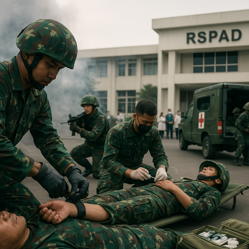 Latihan Evakuasi Medis Tempur (EMT) Yonif 2 Marinir di Fasilitas RSPAD