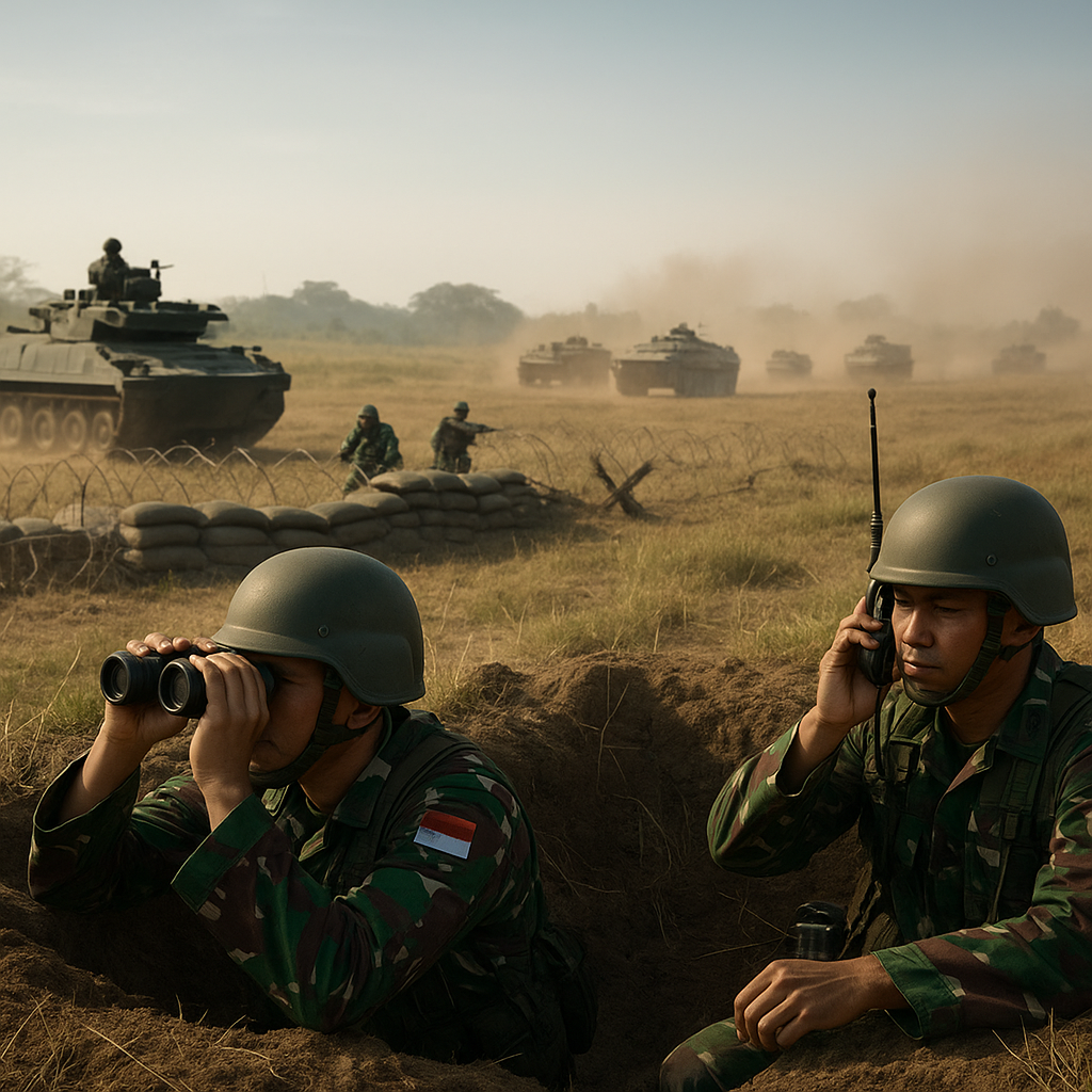 Simulasi Doktrin Tempur Darat TNI: Pertahanan Berlapis dan Counter-Attack