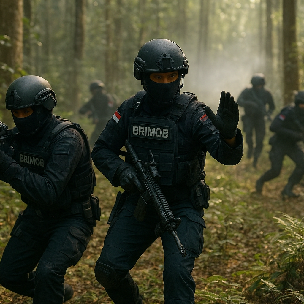 Bedah Taktik 'Ambush and Counter-Ambush' oleh Brimob dalam Latihan Anti-Gerilya Hutan
