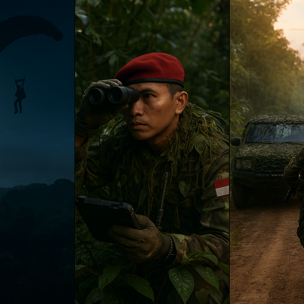 Latihan Special Reconnaissance Tim Kopassus: Infiltrasi, Survive, dan Exfiltrasi di Lingkungan Asing