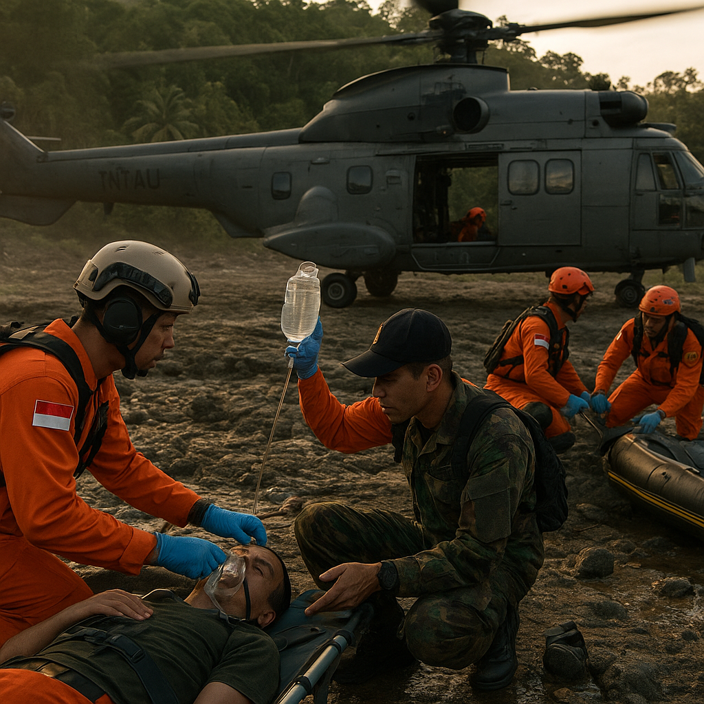 Simulasi Operasi SAR Gabungan TNI AU dan Basarnas: Prosedur Evakuasi Medis dari Lokasi Terisolasi