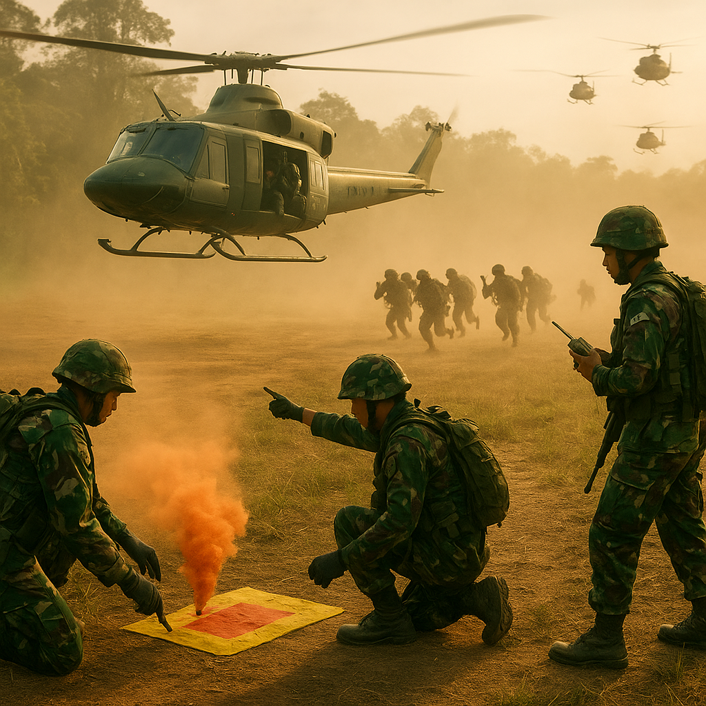 Penerbad TNI AD Latihan Air Assault dengan Formasi Helicopter Landing Zone