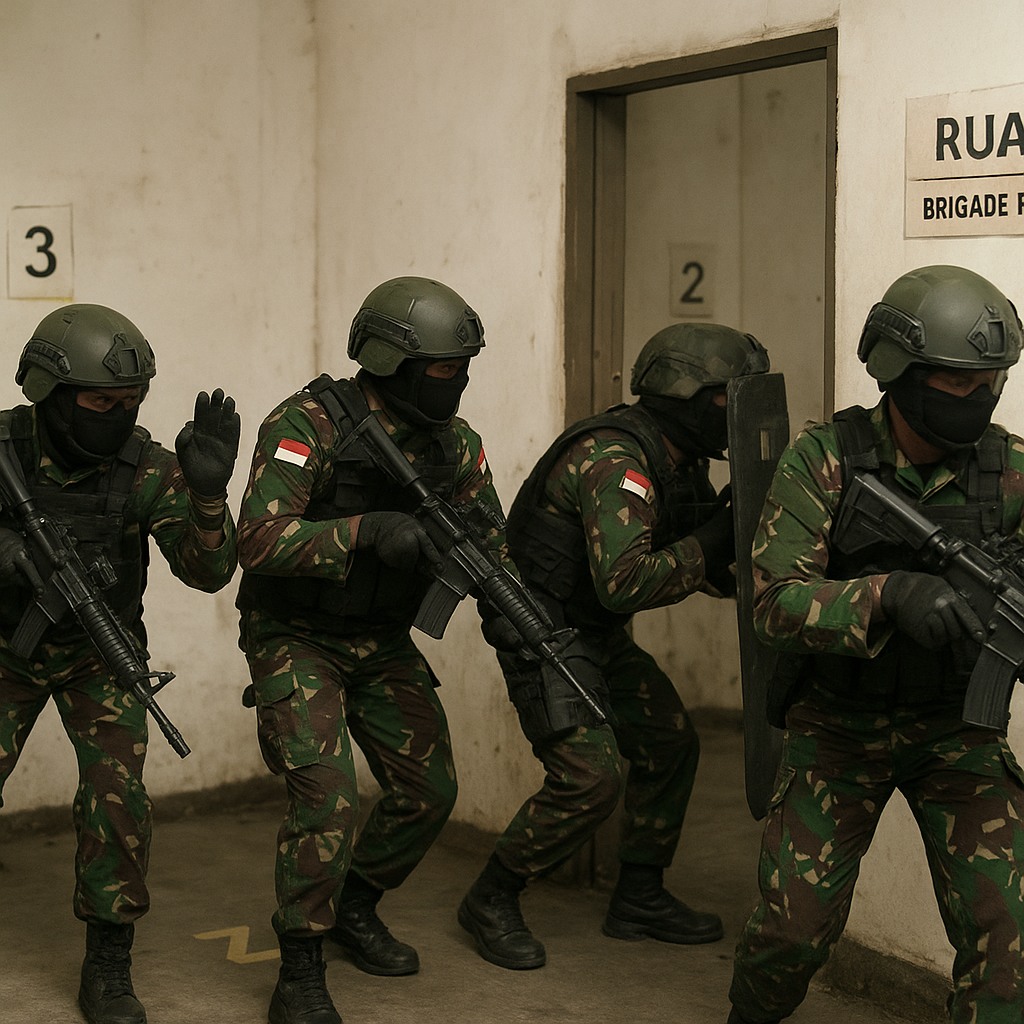 Melihat Taktik Pertempuran Jarak Dekat Prajurit Brigade Parako Pasgat TNI