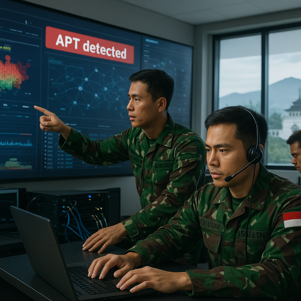 Simulasi Cyber Defence Operation oleh Satuan Siber TNI di Bandung