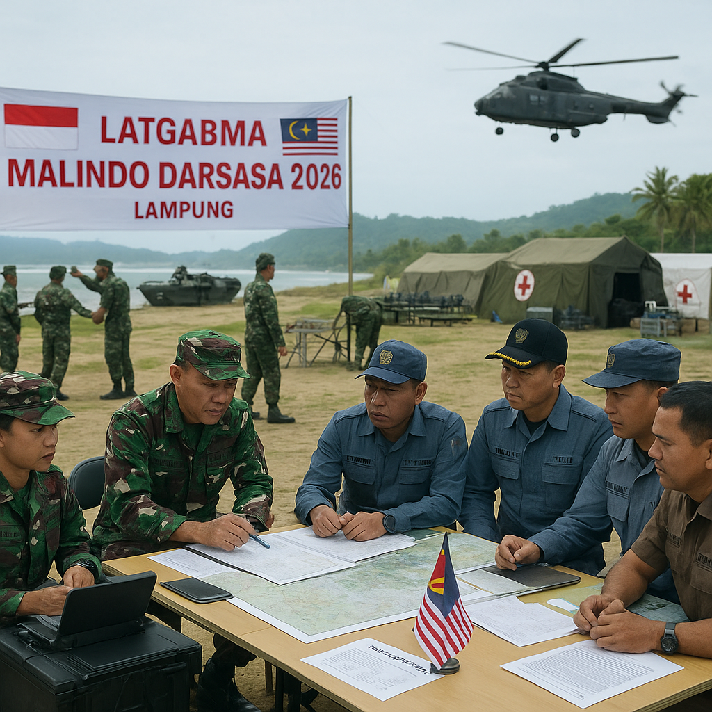 TNI dan Angkatan Bersenjata Malaysia Gelar Latgabma Malindo Darsasa 2026 di Lampung