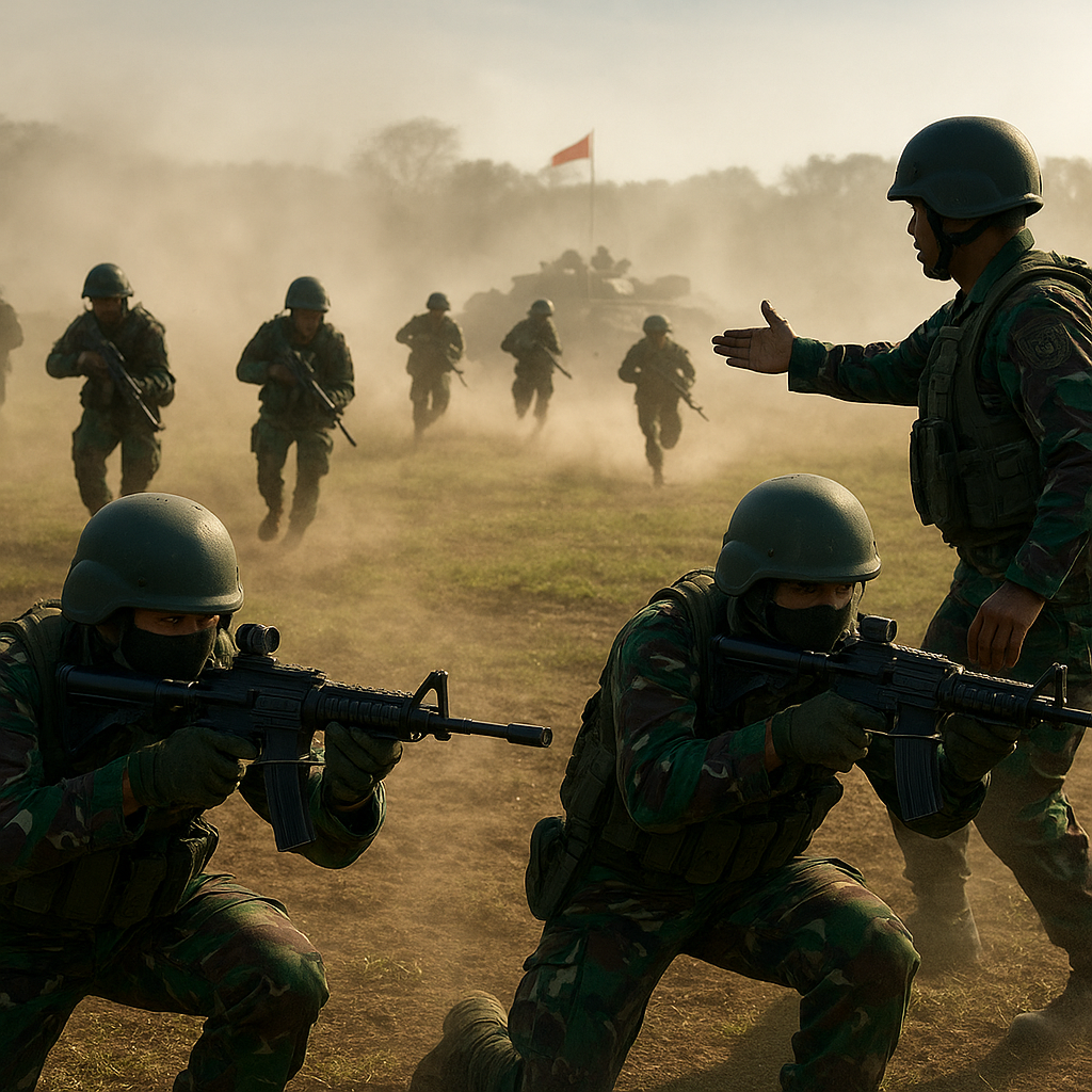 Prajurit Kostrad Latih Serangan Lipat Silang di Latgab Cikelet