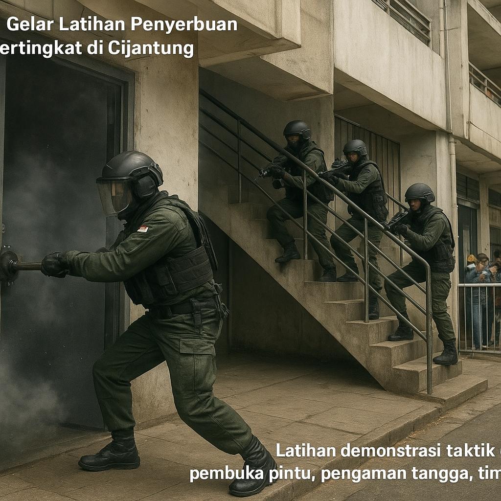 Kopassus Gelar Latihan Penyerbuan Gedung Bertingkat di Cijantung