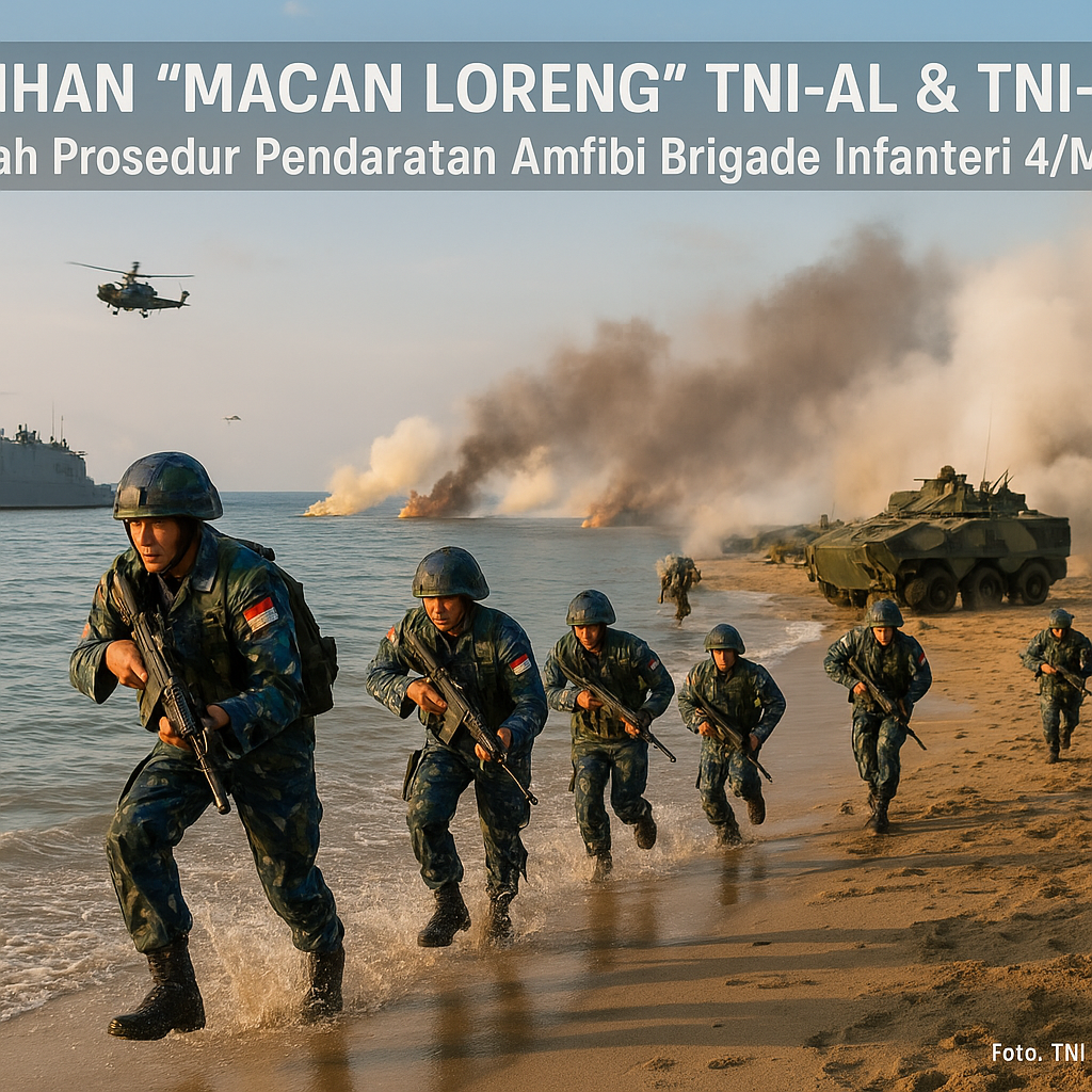 Latihan 'Macan Loreng' TNI-AL & TNI-AL: Bedah Prosedur Pendaratan Amfibi Brigade Infanteri 4/Marinir