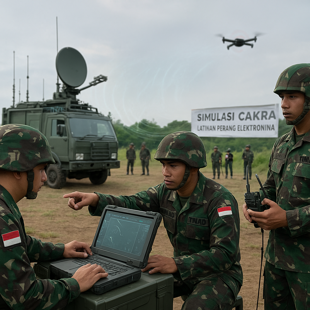 TNI AD Gelar Simulasi Counter-UAV 'Cakra' di Latihan Perang Elektronika: Langkah-langkah Netralisasi Drone Musuh