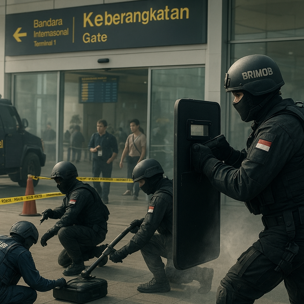 Brimob Polri Gelar Simulasi Penanggulangan Teror di Bandara: Tahapan 'Contain, Isolate, Neutralize'