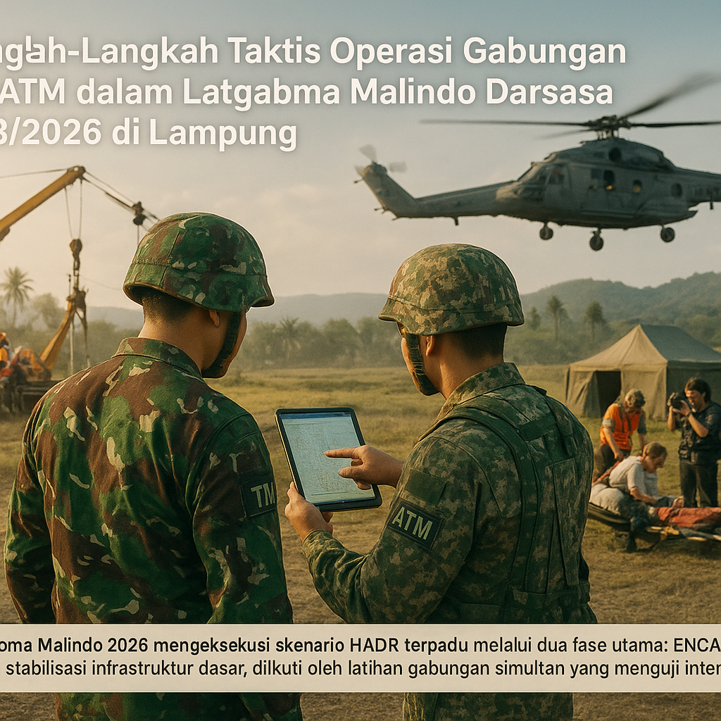 Langkah-Langkah Taktis Operasi Gabungan TNI-ATM dalam Latgabma Malindo Darsasa 12AB/2026 di Lampung