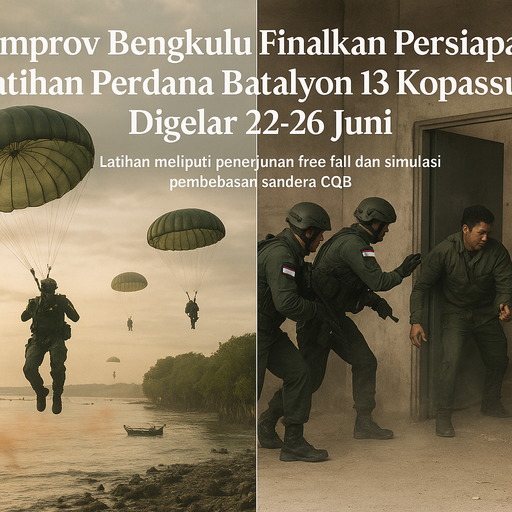 Pemprov Bengkulu Finalkan Persiapan, Latihan Perdana Batalyon 13 Kopassus Digelar 22-26 Juni