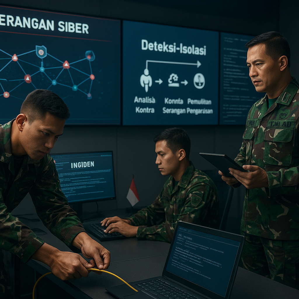 Simulasi Cyber Defense TNI AD: Langkah-langkah Tanggap Serangan Jaringan Komando