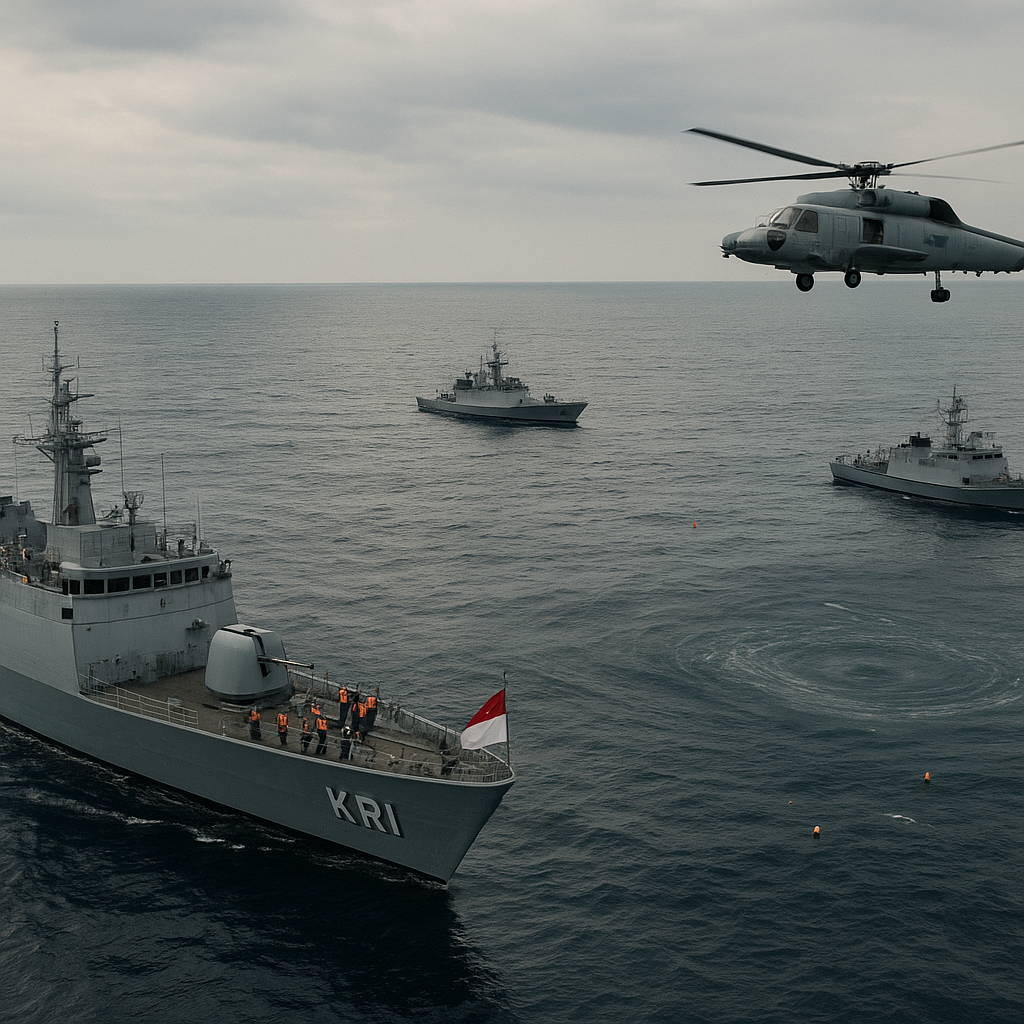 TNI AL Gelar Simulasi Penangkalan Kapal Selam di Laut Jawa: Analisis Formasi 'Hedgehog' dan Taktik ASW Modern