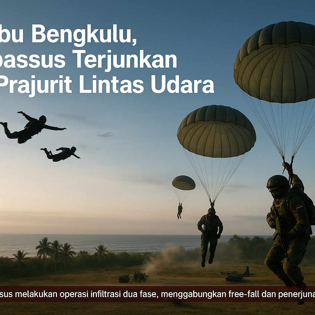 Serbu Bengkulu, Kopassus Terjunkan 78 Prajurit Lintas Udara