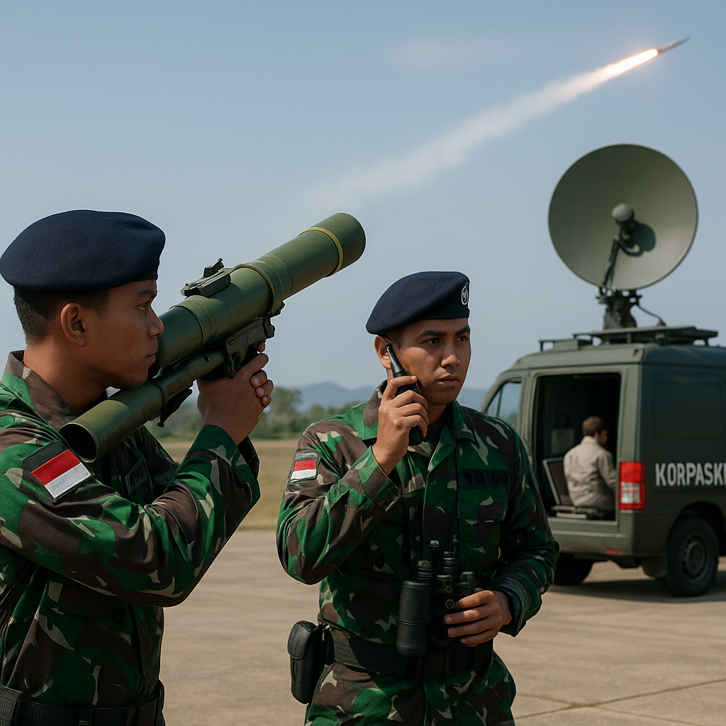 Simulasi Penangkalan Rudal oleh Korpaskhas TNI AU Menggunakan Sistem MANPADS dan Radar