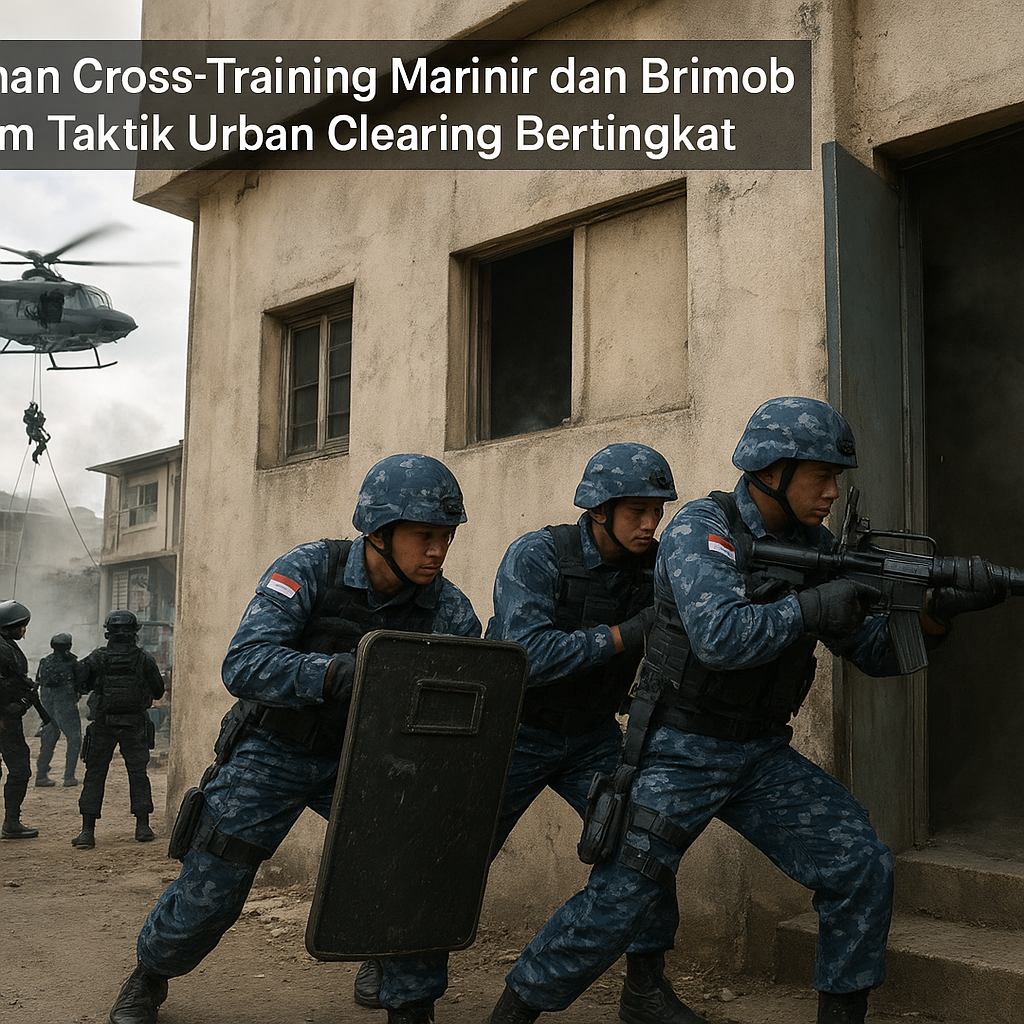 Latihan Cross-Training Marinir dan Brimob dalam Taktik Urban Clearing Bertingkat