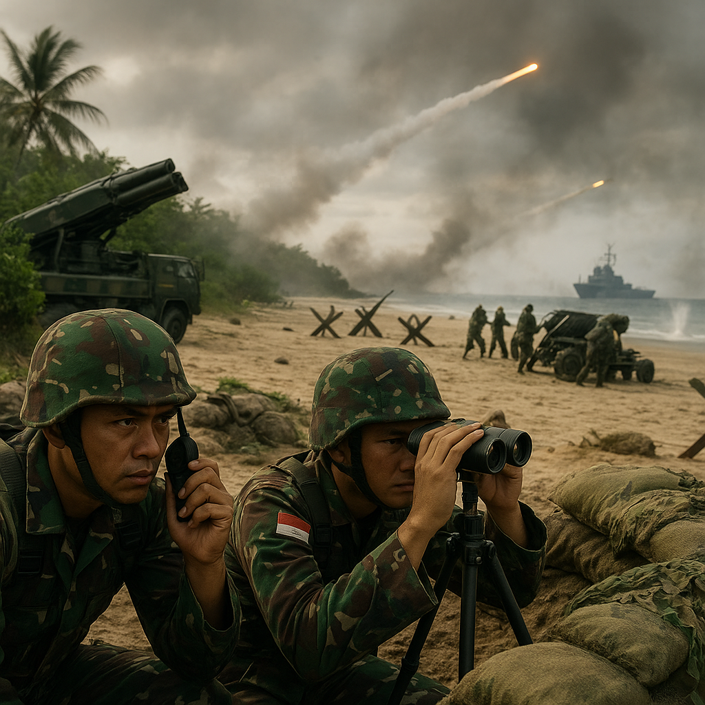 Simulasi Pertahanan Pantai Marinir TNI AL: Konsep Anti-Access/Area Denial (A2/AD) di Pulau Terpencil