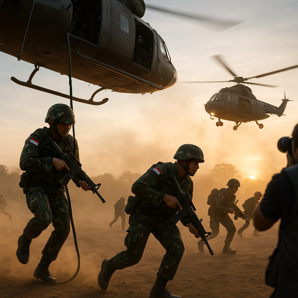 Simulasi Penyerbuan Udara Cepat (Air Assault) oleh Brigade Infanteri 1 Kostrad