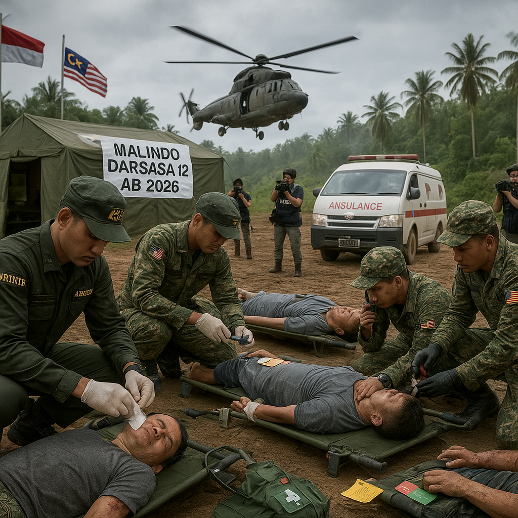 Prajurit Yonkes 1 Marinir dan Tentara Malaysia Gelar Latihan Bersama Malindo Darsasa 12 AB 2026