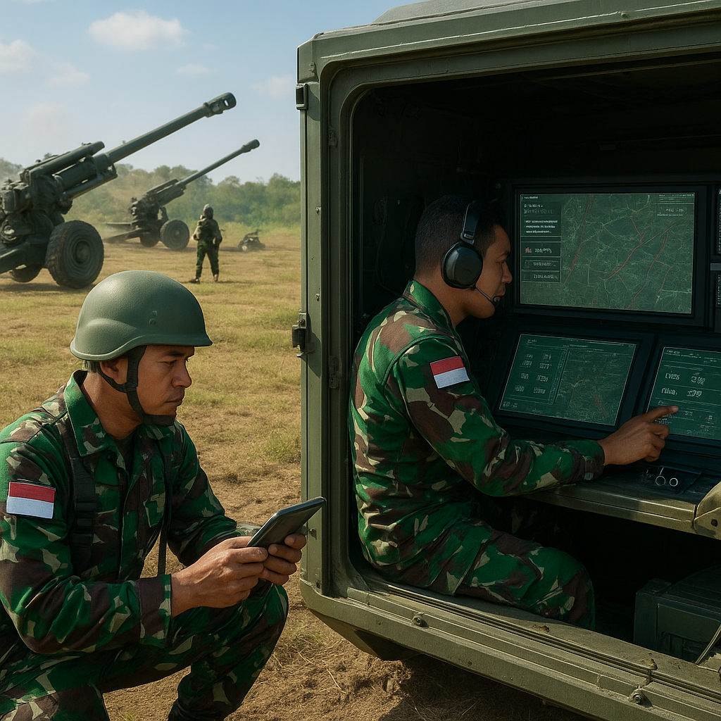 Simulasi Tembakan Tidak Langsung Artillery TNI AD Menggunakan Sistem Komando Digital