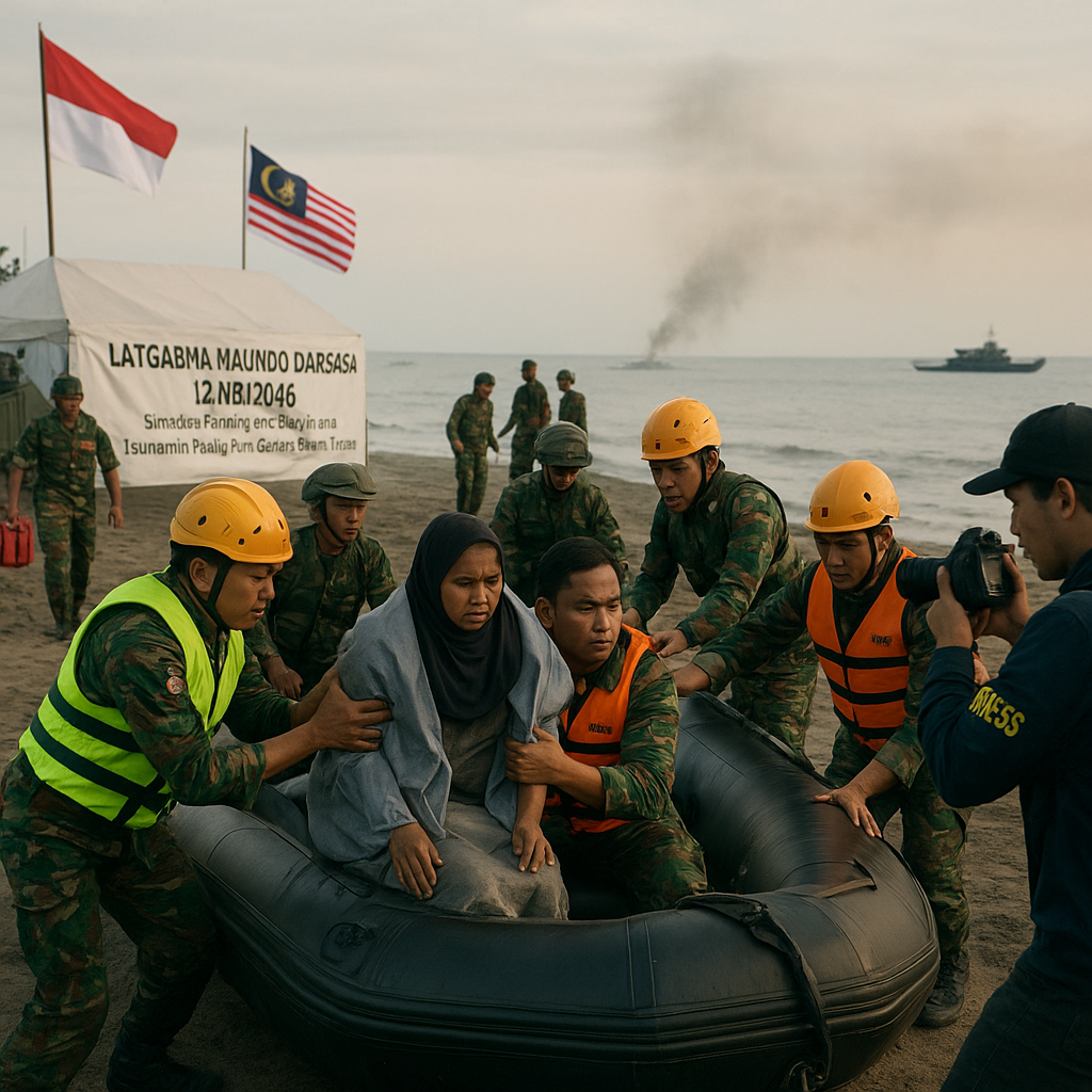 Latgabma Malindo Darsasa 12 AB/2026: Simulasi Penanganan Banjir dan Tsunami dengan Operasi Terpadu