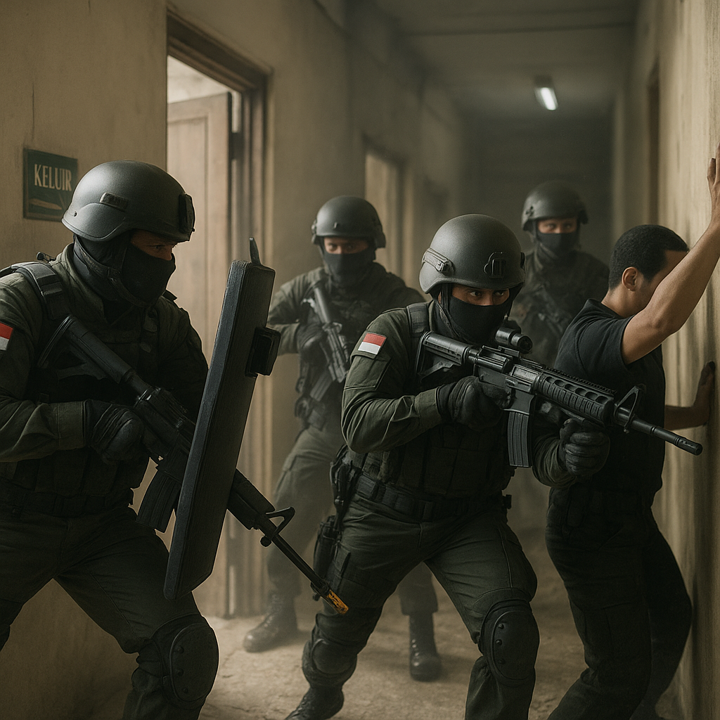 Satuan Bravo 90 Kopassus Latihan Close Quarters Battle: Taktik Room Clearing dan Immediate Action Drill