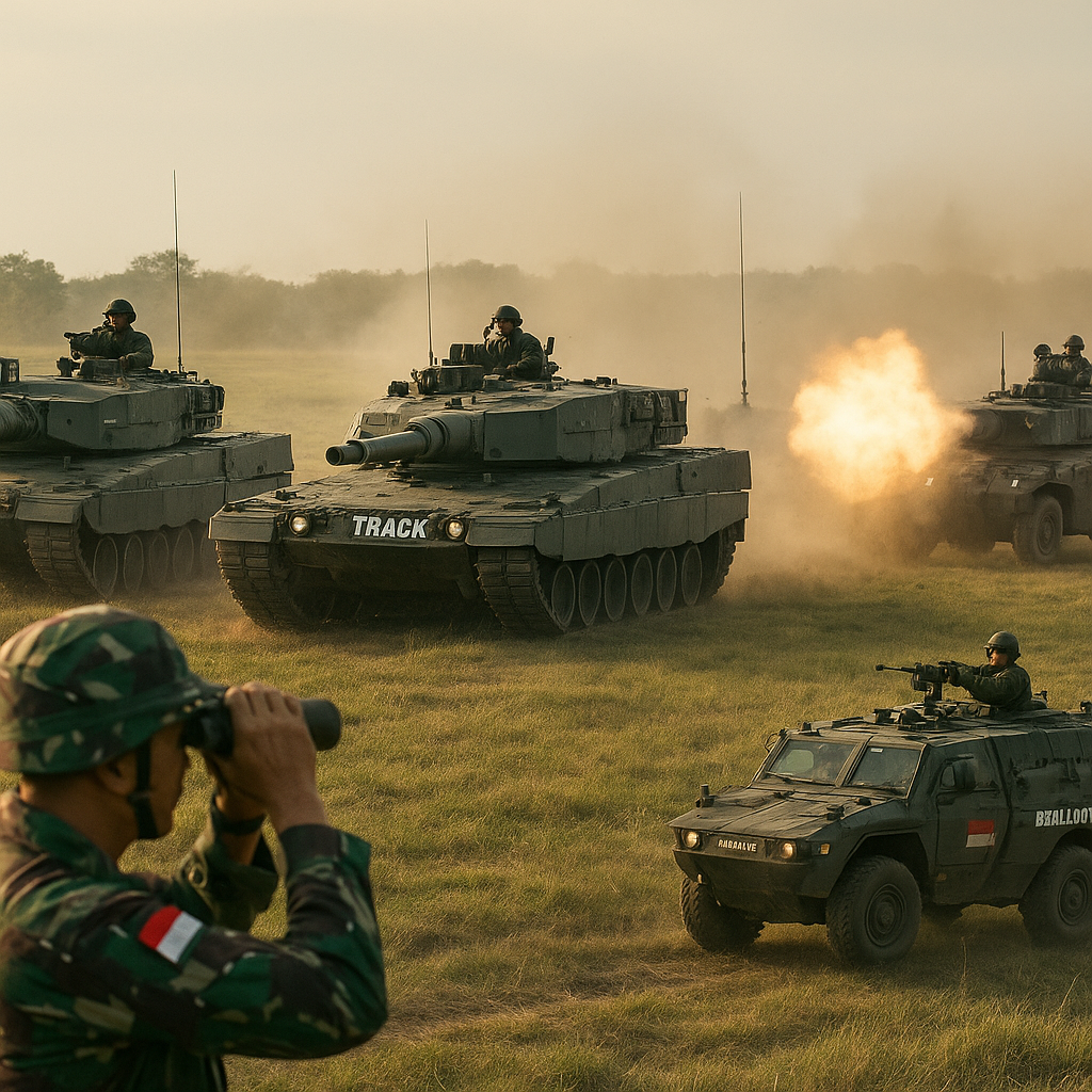 Batalyon Kavaleri TNI AD Gelar Latihan Manuver Bergerak dan Menembak di Medan Lapang