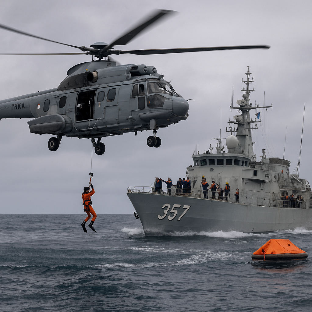 Puspenerbal TNI AL Laksanakan Latihan SAR Gabungan Udara-Laut di Perairan Natuna