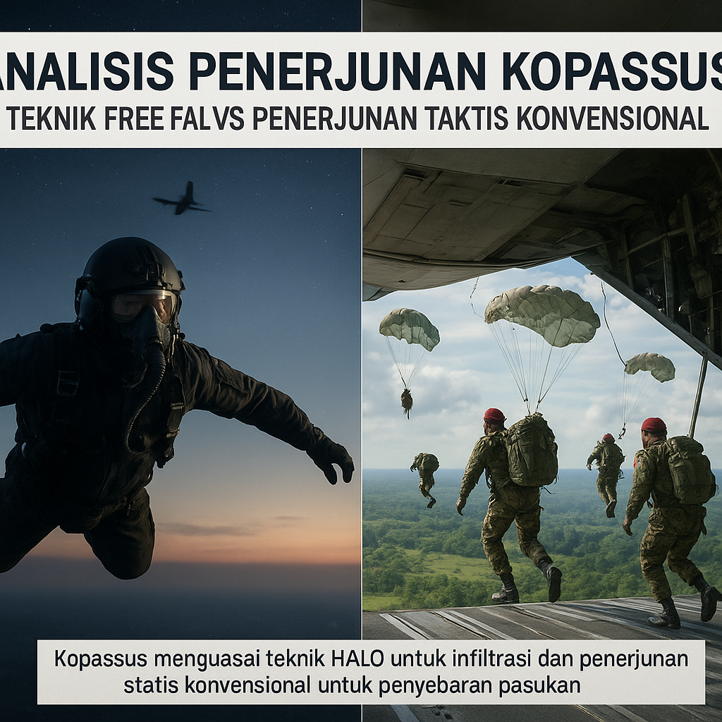 Analisis Penerjunan Kopassus: Teknik Free Fall vs Penerjunan Taktis Konvensional