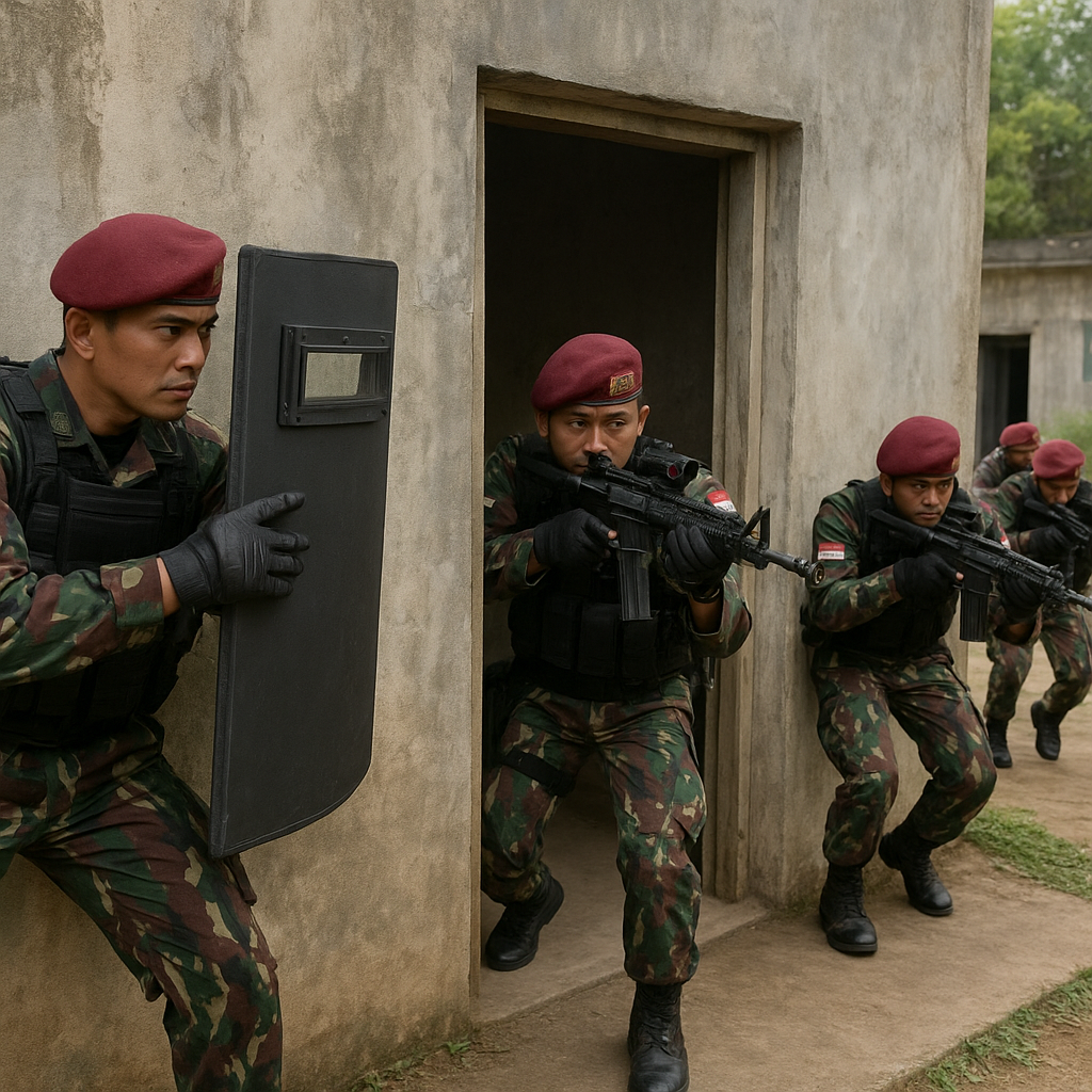 Kopassus Gelar Latihan Room Clearing Advanced di Pusdikpassus Batujajar