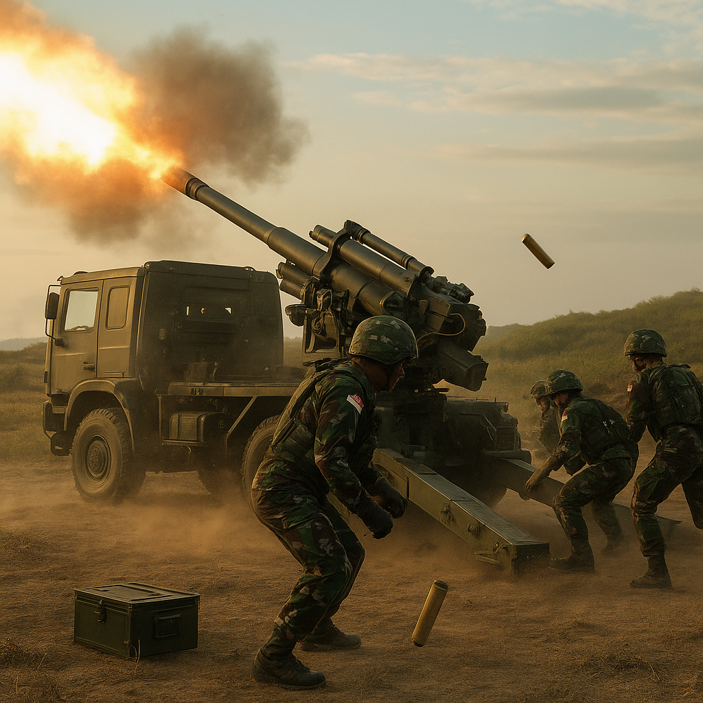 Evaluasi Pasca-Latihan: Bedah Kinerja Sistem Howitzer CAESAR 105mm TNI AD dalam Latihan Tempur Menembak Bergerak