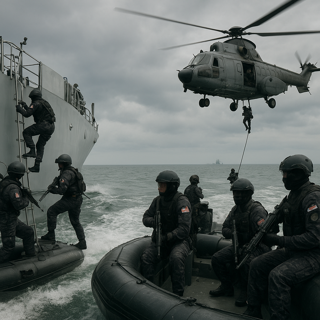 Kopaska dan Pasukan Elite PASKAL Malaysia Latihan Tempur di Laut Jawa