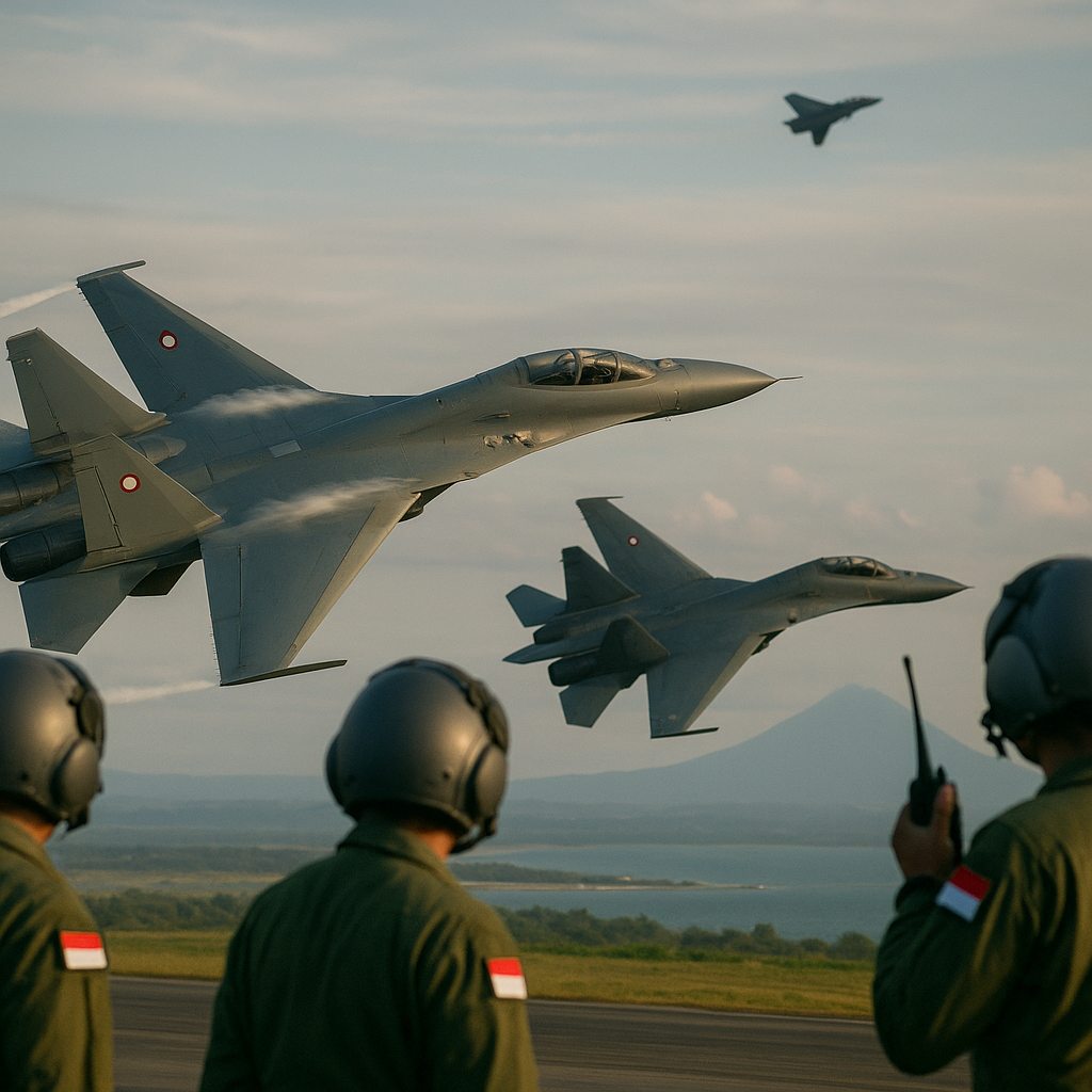 Penerbang TNI AU Latihan Air Combat Maneuvering dengan Skenario BVR dan WVR