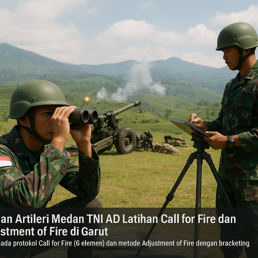 Satuan Artileri Medan TNI AD Latihan Call for Fire dan Adjustment of Fire di Garut