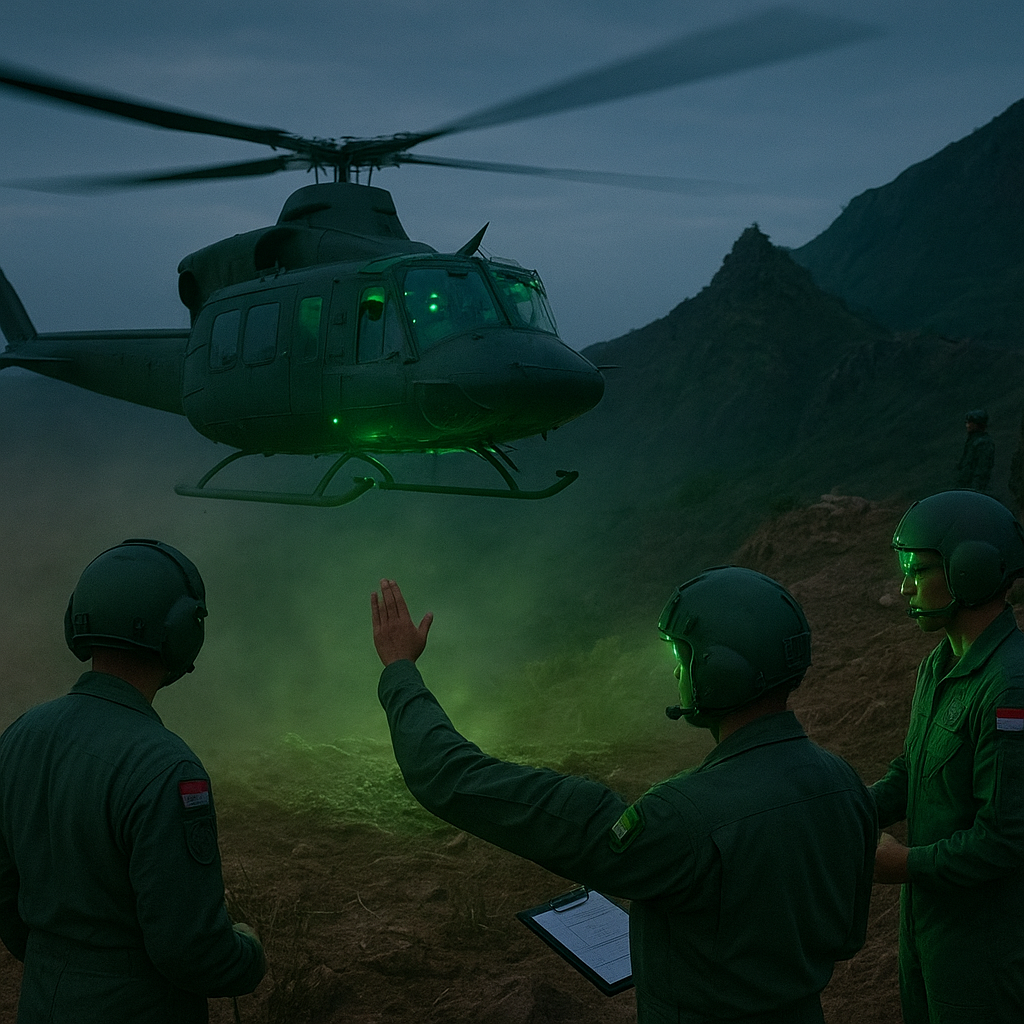 Pusat Penerbangan TNI AD Latih Operasi Helikopter di Medan Berbahaya